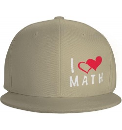 I Love Math Teacher Flat Bill Baseball Cap Snapback Hats for Men & Women Natural $11.43 Baseball Caps