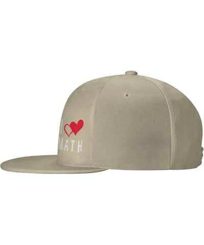 I Love Math Teacher Flat Bill Baseball Cap Snapback Hats for Men & Women Natural $11.43 Baseball Caps