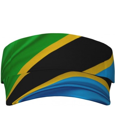 Sun Visors Tanzania Flag Sunscreen Sport Baseball Empty Top for Women Men Black $14.49 Visors