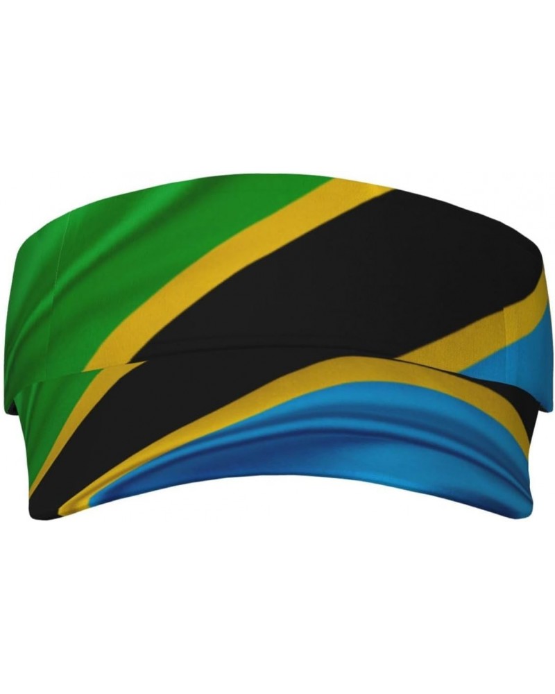 Sun Visors Tanzania Flag Sunscreen Sport Baseball Empty Top for Women Men Black $14.49 Visors