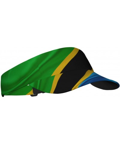 Sun Visors Tanzania Flag Sunscreen Sport Baseball Empty Top for Women Men Black $14.49 Visors