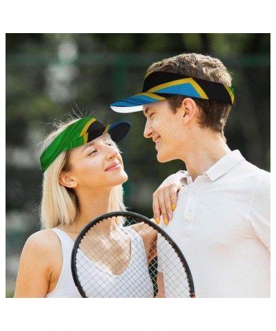 Sun Visors Tanzania Flag Sunscreen Sport Baseball Empty Top for Women Men Black $14.49 Visors