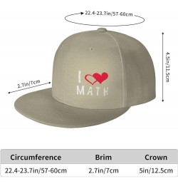 I Love Math Teacher Flat Bill Baseball Cap Snapback Hats for Men & Women Natural $11.43 Baseball Caps