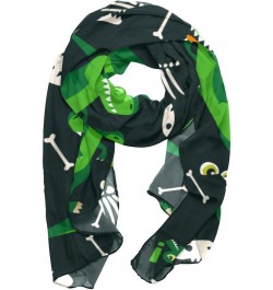 Head Scarf Fashion Chiffon Hair Scarf Scarves for Women Dinosaur Skull Bones Pattern $10.91 Scarves