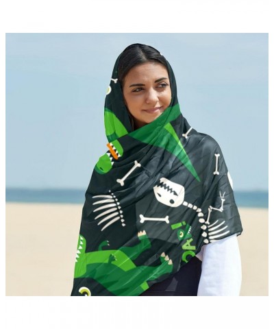 Head Scarf Fashion Chiffon Hair Scarf Scarves for Women Dinosaur Skull Bones Pattern $10.91 Scarves