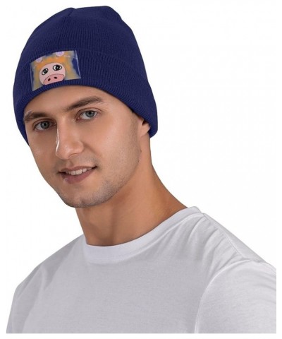 Black Knit Hat Cap The Head of The Bull Devil Picture Soft Good Elasticity Suitable for Outdoor Sports Navy Blue $13.28 Skull...