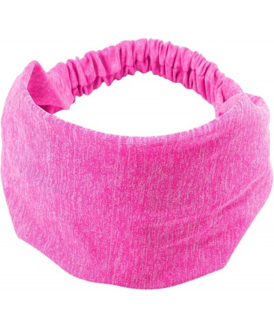 Women Knotted Turban Head Wrap Headband Wide Elastic Headband Sport Yoga Headwear Hats Turban Hat Sport Headbands Hot Pink-07...