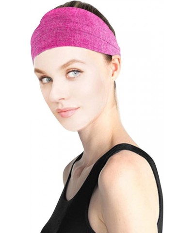 Women Knotted Turban Head Wrap Headband Wide Elastic Headband Sport Yoga Headwear Hats Turban Hat Sport Headbands Hot Pink-07...