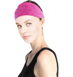 Women Knotted Turban Head Wrap Headband Wide Elastic Headband Sport Yoga Headwear Hats Turban Hat Sport Headbands Hot Pink-07...