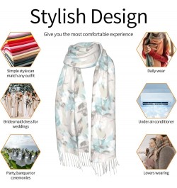 Mexican Salsa Symbols Print Cashmerette Fringed Scarf Shawl For Women Lightweight Scarf Fall Winter Thick Scarf Mint Gray Lea...