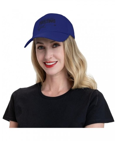 Men Women Baseball Cap I'm just Out Here Trusting God Low Profile Dad Hat Adjustable Casquette Cap Blue $10.46 Baseball Caps