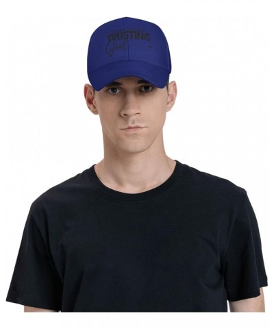 Men Women Baseball Cap I'm just Out Here Trusting God Low Profile Dad Hat Adjustable Casquette Cap Blue $10.46 Baseball Caps