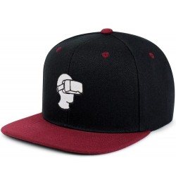 Virtual Reality Hip-Hop Snapback Hat Embroidered Baseball Cap VR 19. Black/Maroon $10.24 Baseball Caps