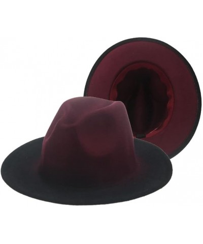 Women's Hat Fedora Felted Hats for Men Gradient Color Wide Brim Casual Outdoor Men Fedoras Sombreros En81 $18.15 Fedoras