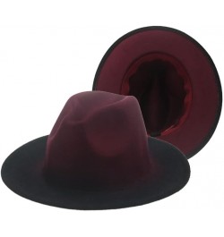 Women's Hat Fedora Felted Hats for Men Gradient Color Wide Brim Casual Outdoor Men Fedoras Sombreros En81 $18.15 Fedoras