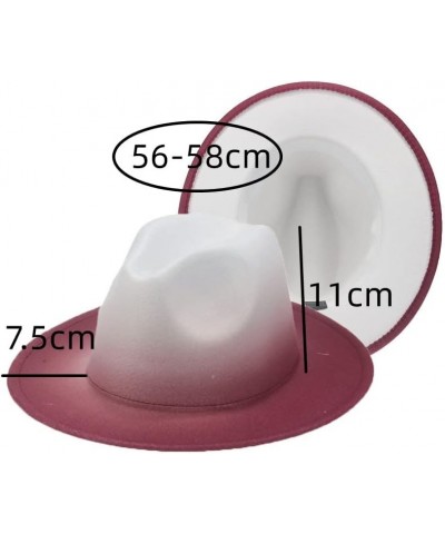 Women's Hat Fedora Felted Hats for Men Gradient Color Wide Brim Casual Outdoor Men Fedoras Sombreros En81 $18.15 Fedoras