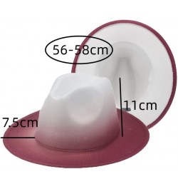 Women's Hat Fedora Felted Hats for Men Gradient Color Wide Brim Casual Outdoor Men Fedoras Sombreros En81 $18.15 Fedoras