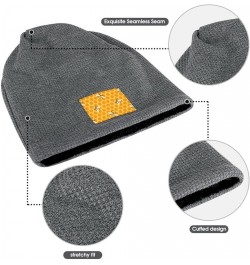 Yellow Bees Soft Beanie Hat Winter Warm Skull Hats Plush Pullover Cap for Men Women Dark Gray-style $14.03 Skullies & Beanies