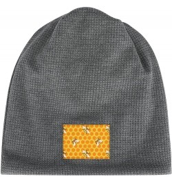 Yellow Bees Soft Beanie Hat Winter Warm Skull Hats Plush Pullover Cap for Men Women Dark Gray-style $14.03 Skullies & Beanies