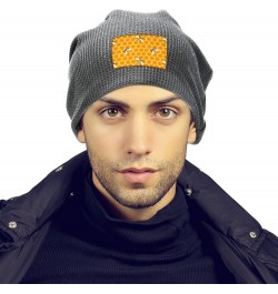 Yellow Bees Soft Beanie Hat Winter Warm Skull Hats Plush Pullover Cap for Men Women Dark Gray-style $14.03 Skullies & Beanies