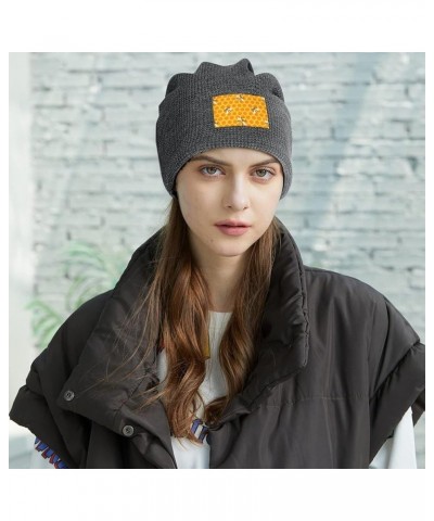 Yellow Bees Soft Beanie Hat Winter Warm Skull Hats Plush Pullover Cap for Men Women Dark Gray-style $14.03 Skullies & Beanies