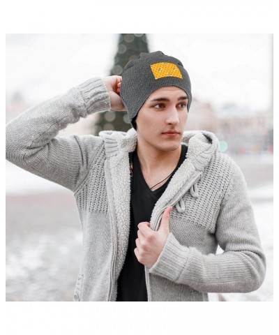 Yellow Bees Soft Beanie Hat Winter Warm Skull Hats Plush Pullover Cap for Men Women Dark Gray-style $14.03 Skullies & Beanies