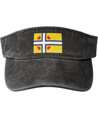 Flag of Frisia Sun Hat Sun Visor Hats for Women Men Baseball Cap Golf Hats Black $9.47 Visors