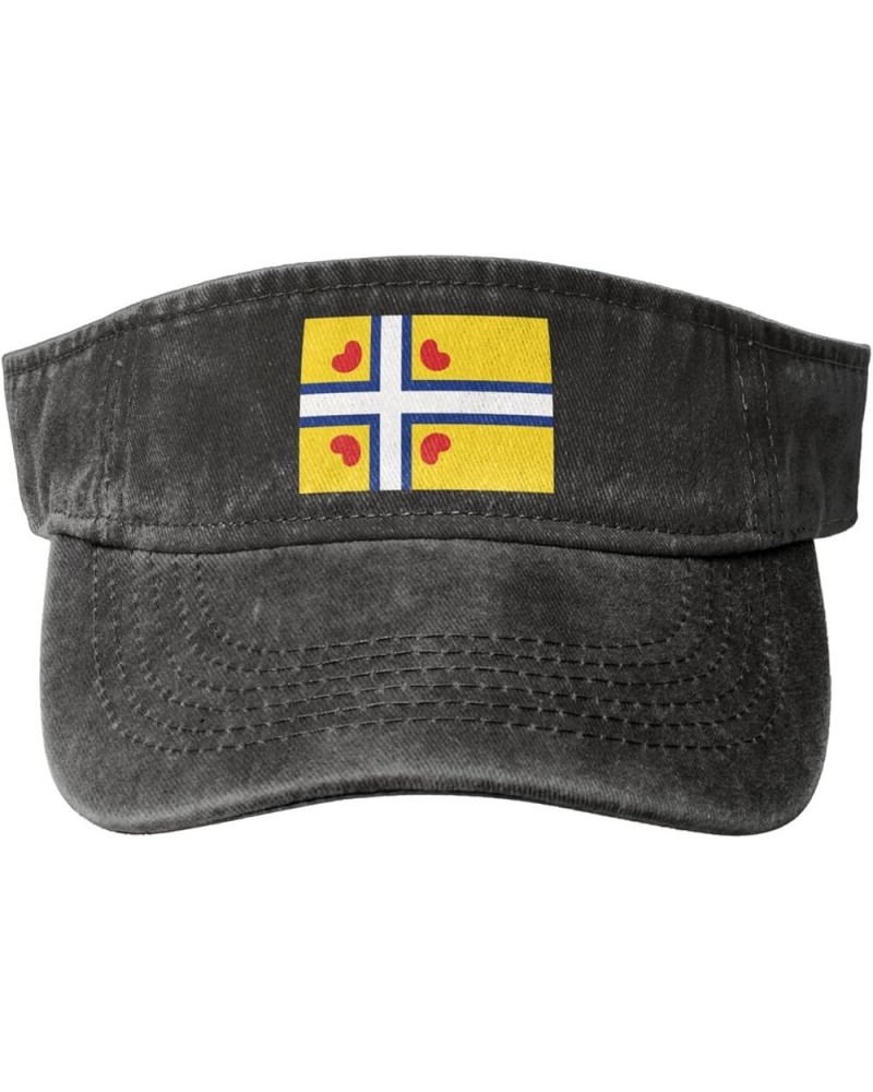 Flag of Frisia Sun Hat Sun Visor Hats for Women Men Baseball Cap Golf Hats Black $9.47 Visors