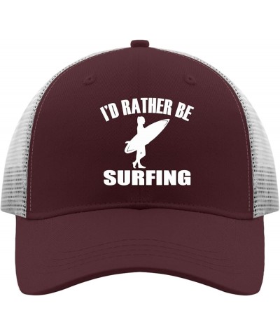 I'd Rather Be Surfing Hat Daddy Hat Apricot Black Hats for Men Gifts for Dad Golf Caps Chestnut Red $12.38 Bucket Hats