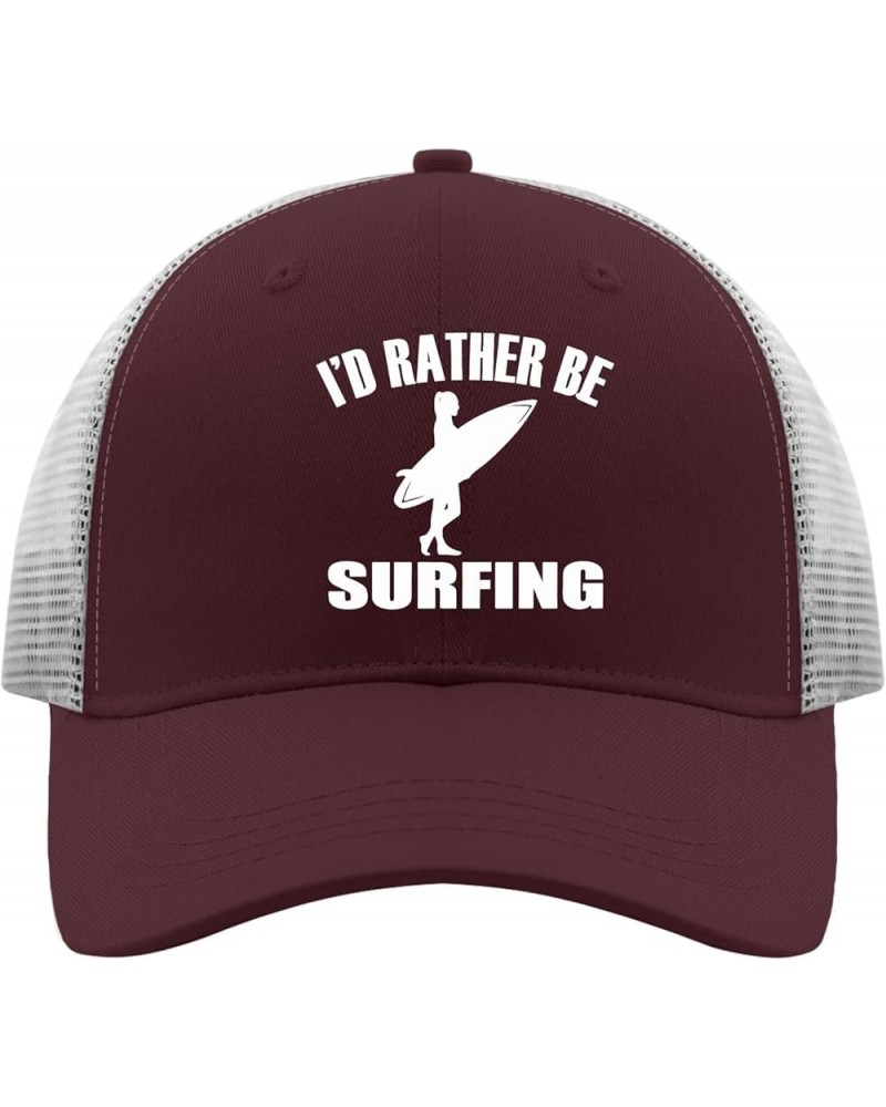 I'd Rather Be Surfing Hat Daddy Hat Apricot Black Hats for Men Gifts for Dad Golf Caps Chestnut Red $12.38 Bucket Hats