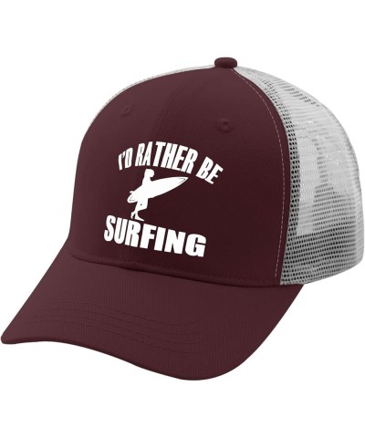 I'd Rather Be Surfing Hat Daddy Hat Apricot Black Hats for Men Gifts for Dad Golf Caps Chestnut Red $12.38 Bucket Hats