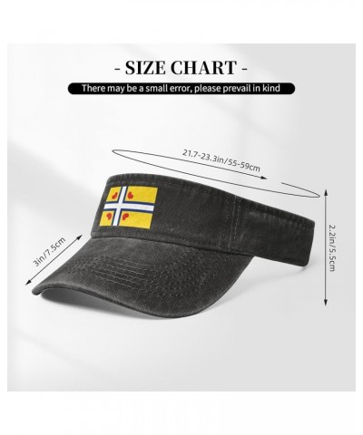 Flag of Frisia Sun Hat Sun Visor Hats for Women Men Baseball Cap Golf Hats Black $9.47 Visors