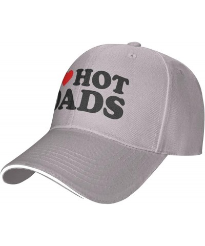 I Love Hot Dads I Heart Hot Dads Baseball Caps Men Hats for Women Dad Hat Ball Hat Trucker Hat Cowboy Hat Black Gray $10.83 B...