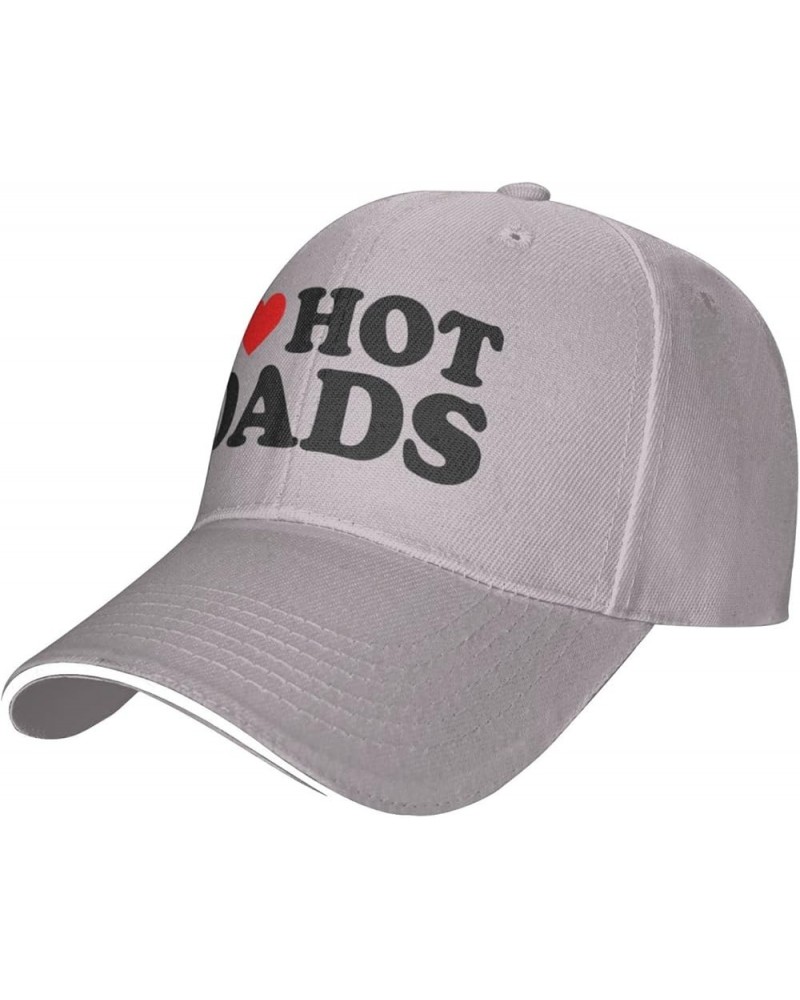 I Love Hot Dads I Heart Hot Dads Baseball Caps Men Hats for Women Dad Hat Ball Hat Trucker Hat Cowboy Hat Black Gray $10.83 B...