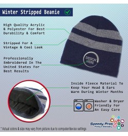 Custom Striped Beanie for Men & Women Cartographer Acrylic Fleece Skull Cap Hats 1 Size Navy Design Only $12.69 Skullies & Be...