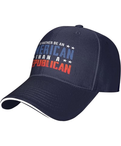 I'd Rather Be an American Than A Democrat hat Anti Liberal Trump 2024 hat Fuck Joe Biden Hat Adjustable Funny Fashion Cap Nav...