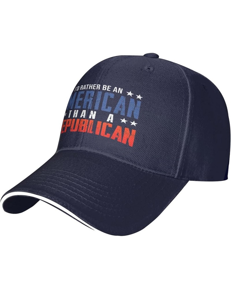 I'd Rather Be an American Than A Democrat hat Anti Liberal Trump 2024 hat Fuck Joe Biden Hat Adjustable Funny Fashion Cap Nav...