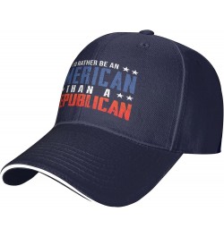 I'd Rather Be an American Than A Democrat hat Anti Liberal Trump 2024 hat Fuck Joe Biden Hat Adjustable Funny Fashion Cap Nav...