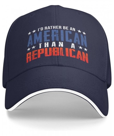 I'd Rather Be an American Than A Democrat hat Anti Liberal Trump 2024 hat Fuck Joe Biden Hat Adjustable Funny Fashion Cap Nav...