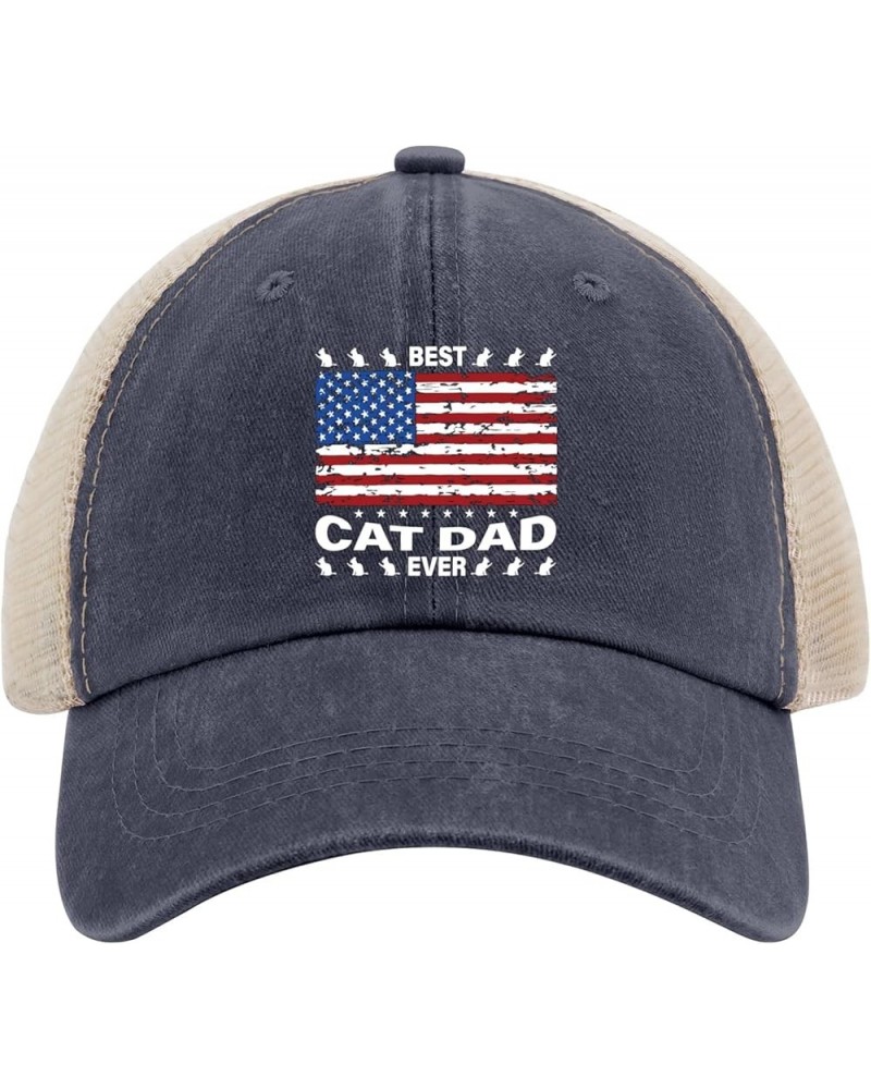 Best Cat dad Ever Golf hat Mens Running hat AllBlack Black hat Women Gifts for Men Baseball Cap Purplish Blue04 $10.12 Sun Hats