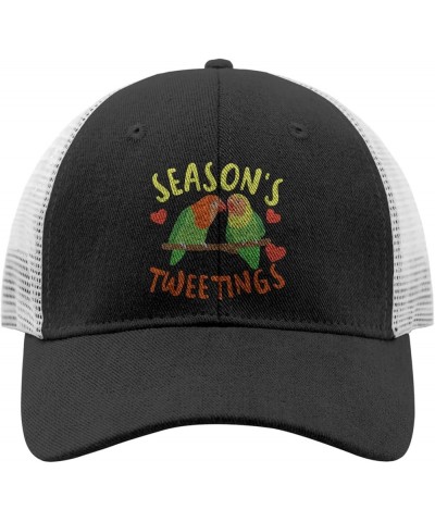 Snapback Hat Christmas Trucker Hats for Women Hats Snapback Season's Tweetings Fashion Pickleball Hats Allblack $10.82 Baseba...