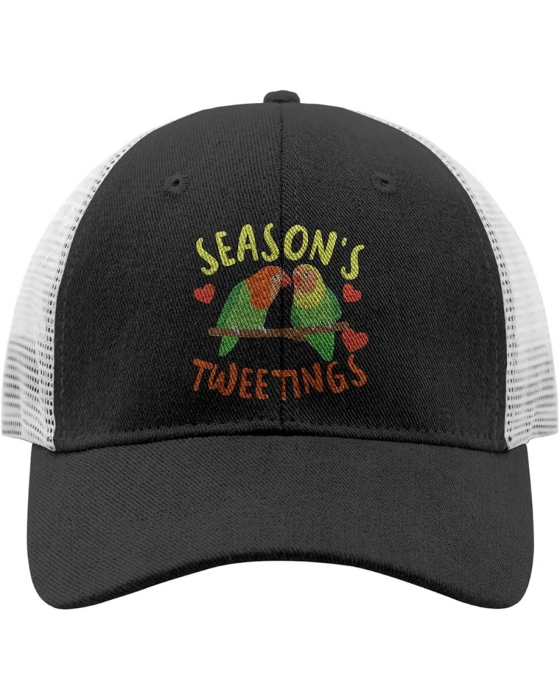 Snapback Hat Christmas Trucker Hats for Women Hats Snapback Season's Tweetings Fashion Pickleball Hats Allblack $10.82 Baseba...