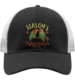 Snapback Hat Christmas Trucker Hats for Women Hats Snapback Season's Tweetings Fashion Pickleball Hats Allblack $10.82 Baseba...