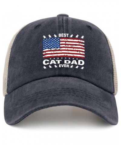 Best Cat dad Ever Golf hat Mens Running hat AllBlack Black hat Women Gifts for Men Baseball Cap Purplish Blue04 $10.12 Sun Hats