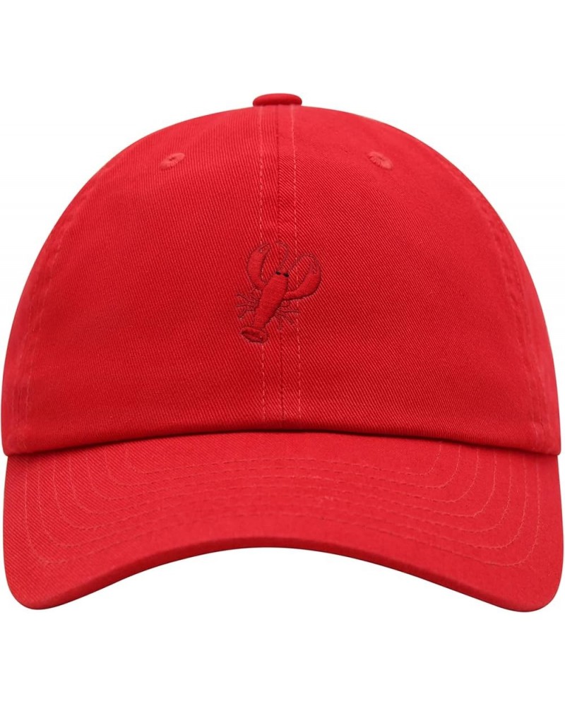 Lobster Premium Dad Hat Embroidered Baseball Cap Seafood Red $11.24 Baseball Caps