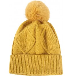 Winter Wool Knitted Hat Scarf Gloves Fashion Warm Three Piece Set Hat Gloves Scarf Set Yellow $14.51 Scarves