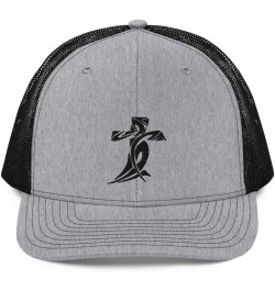 Cross Design Trucker Cap Heather Grey / Black $13.18 Baseball Caps