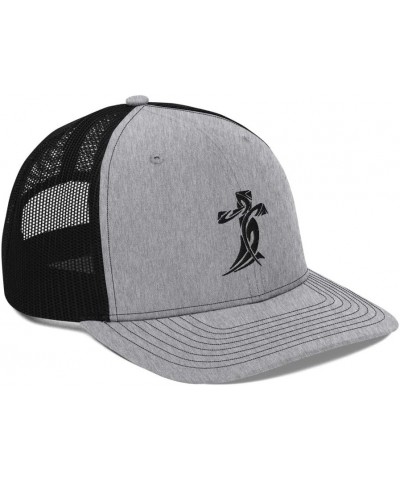 Cross Design Trucker Cap Heather Grey / Black $13.18 Baseball Caps