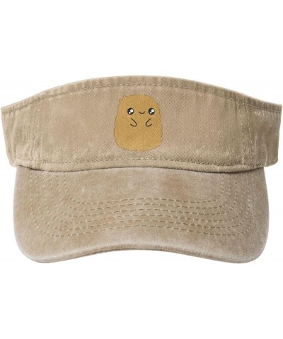 Cute Chicken Nugget Sun Visor Hats Cotton Caps Beach Leisure Empty Top Baseball Cap for Men Women Natural $17.55 Sun Hats