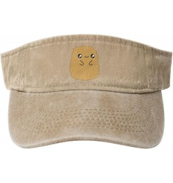 Cute Chicken Nugget Sun Visor Hats Cotton Caps Beach Leisure Empty Top Baseball Cap for Men Women Natural $17.55 Sun Hats